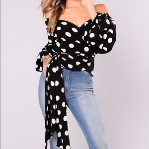 Fashion Nova Polka Dots Top Blouse